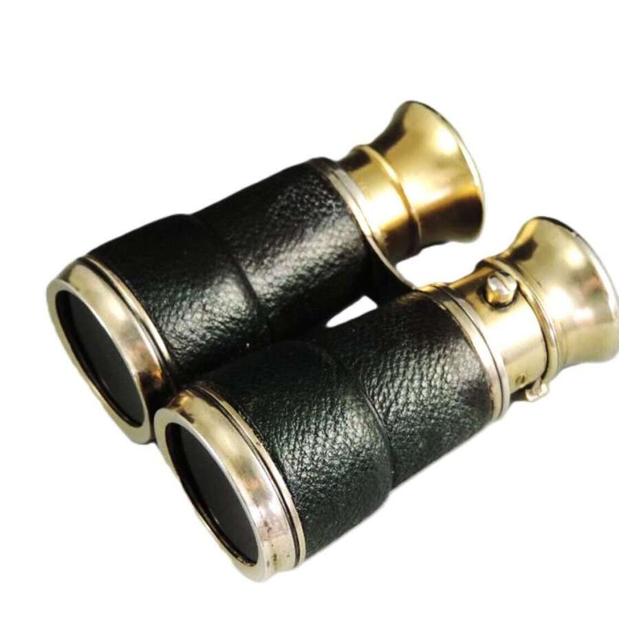 Victorian novelty double ended scent bottle in the form of opera glasses