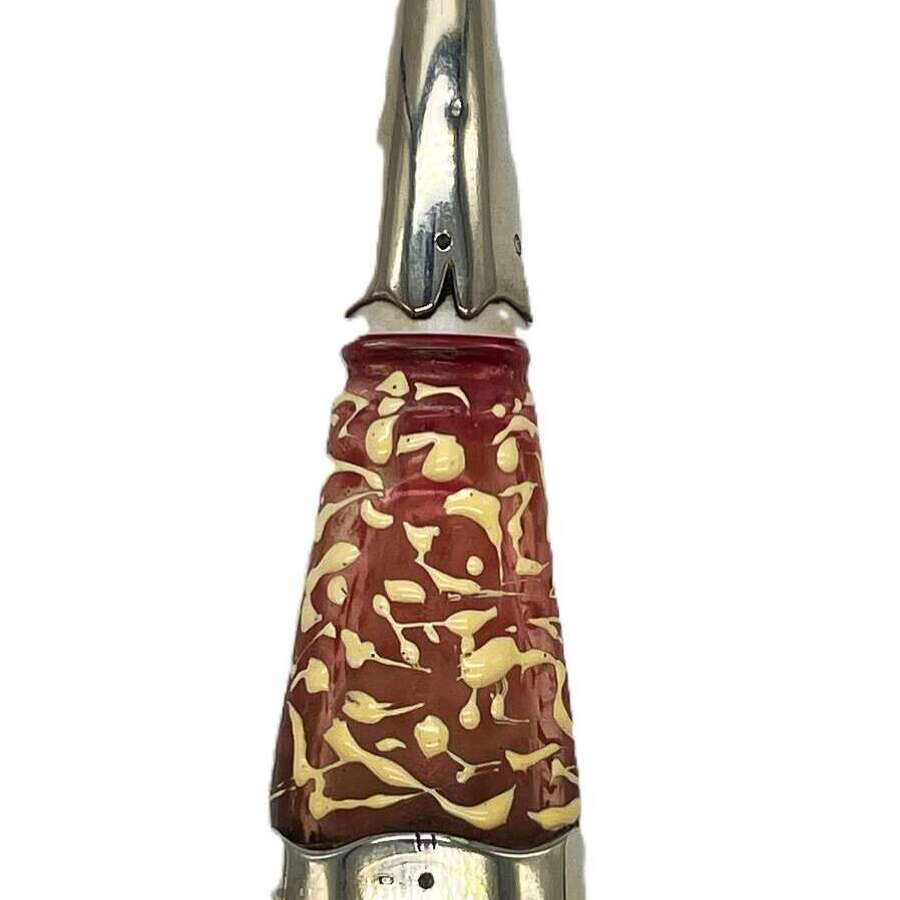 Tear drop shaped silver & glass scent bottle