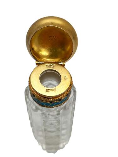 David Andersen silver and enamel mounted scent bottle