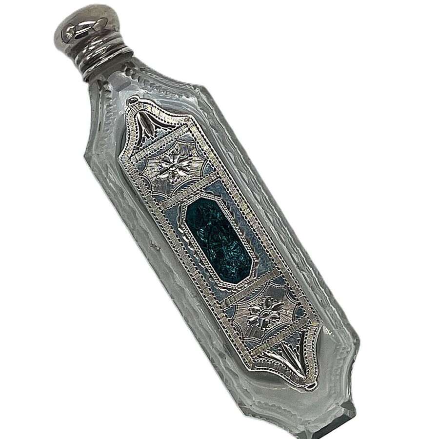 Georgian silver mounted scent bottle