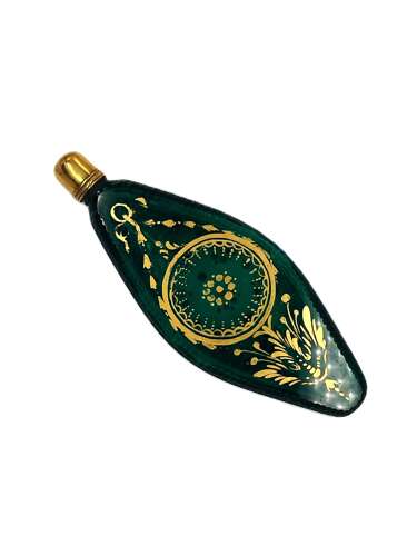 Georgian green glass laydown scent bottle