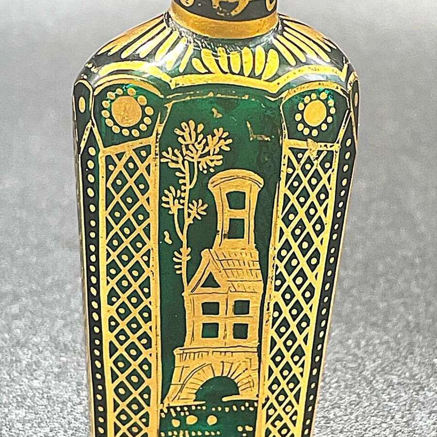 James Giles green glass scent bottle