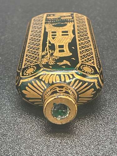 James Giles green glass scent bottle