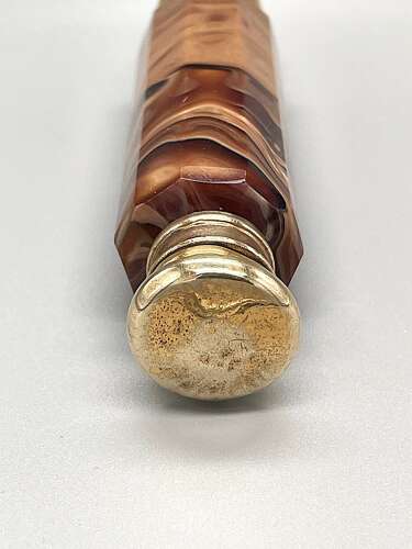 Brown agate double ended scent bottle